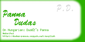 panna dudas business card